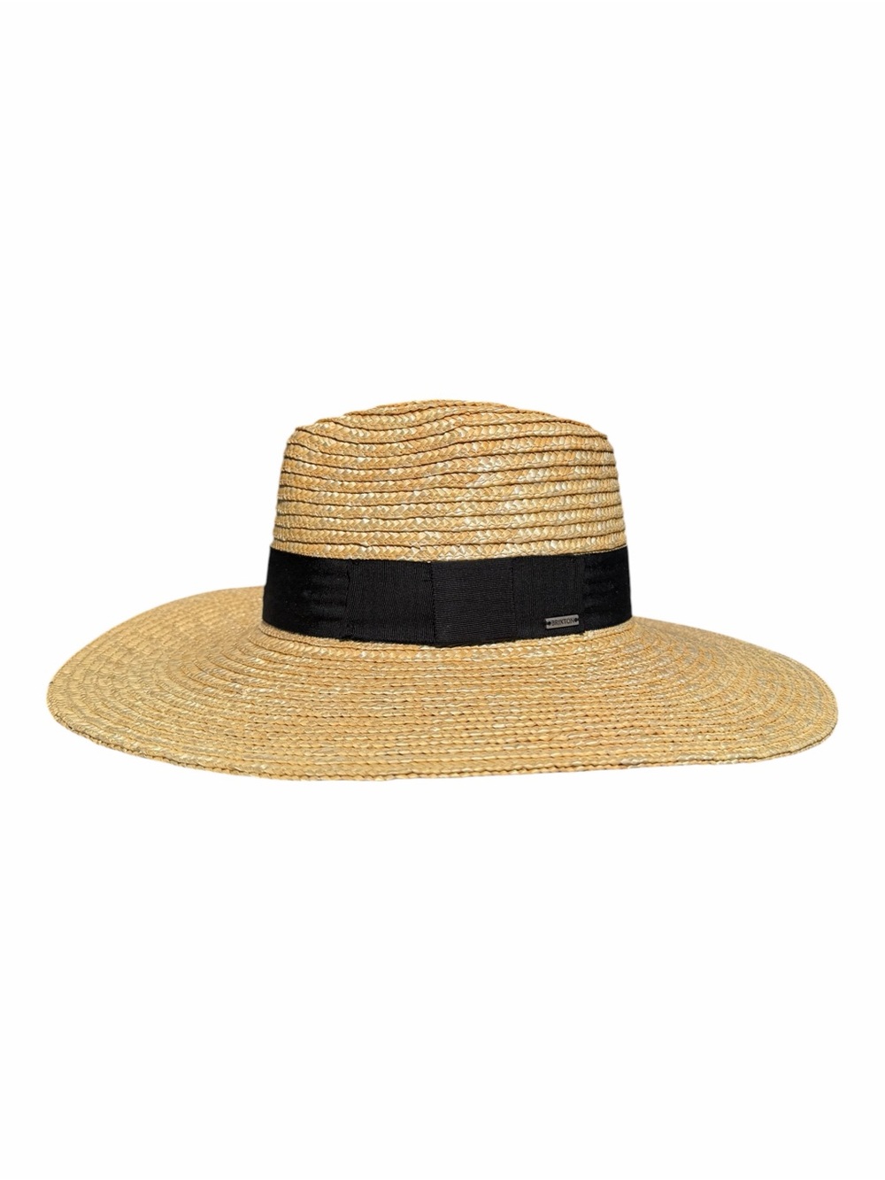 Brixton Joanna Hat Women S Honey Straw Wide Brim Black Band Sun Hat Coastal - Picture 8 of 13